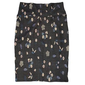Lularoe Cassie Floral Skirt Black Pink Blue XS NWT